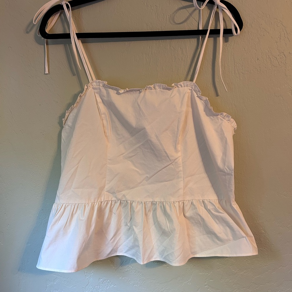 Express White Ruffle Camisole Top